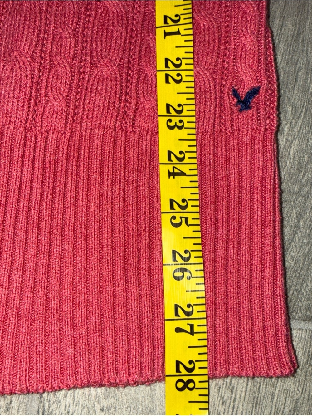 American Eagle Outfitters Sweater Women’s M Pink Cable Knit V-Neck Retro Y2K - Picture 10 of 10